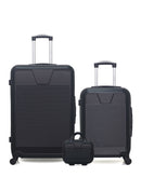 WAVE PARIS - 3-Piece Luggage Set - Large Suitcase, Cabin S and Vanity Case SELENGA