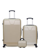 WAVE PARIS - 3-Piece Luggage Set - Large Suitcase, Cabin S and Vanity Case SELENGA
