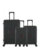 3-Piece Hard-Shell Suitcase Set ODEON - Large, Cabin and XS Cabin