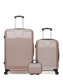 WAVE PARIS - 3-Piece Luggage Set - Large Suitcase, Cabin S and Vanity Case SELENGA