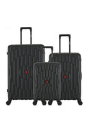 3-Piece Hard-Shell Suitcase Set ODEON - Large, Medium and XS Cabin